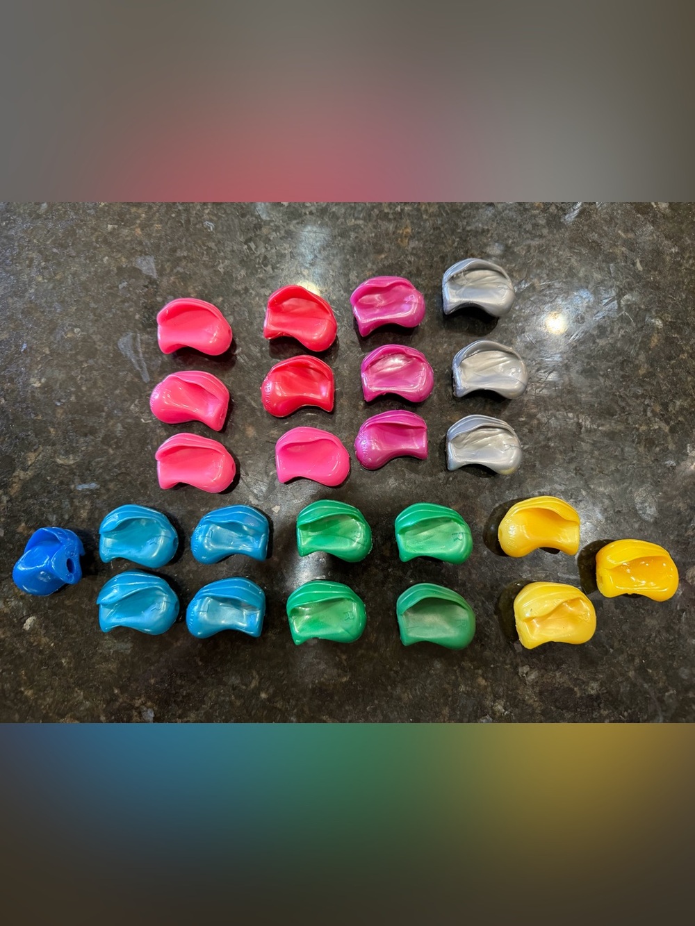 Colorful Silicone Kids Earbud Tips Set - Pink, Blue, Green, Yellow, Silver